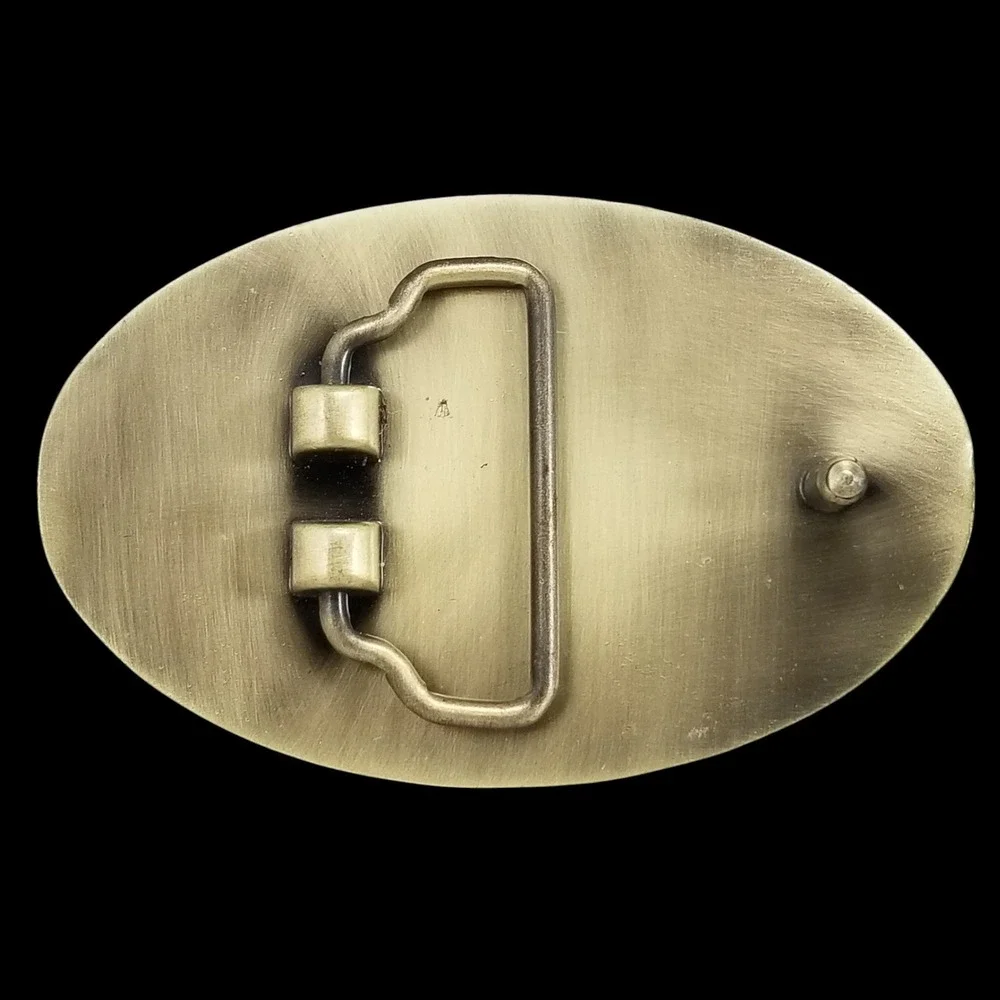 Vintage Budweiser Belt Buckle Eagle Logo Red White‎ Gold Tone Brass
